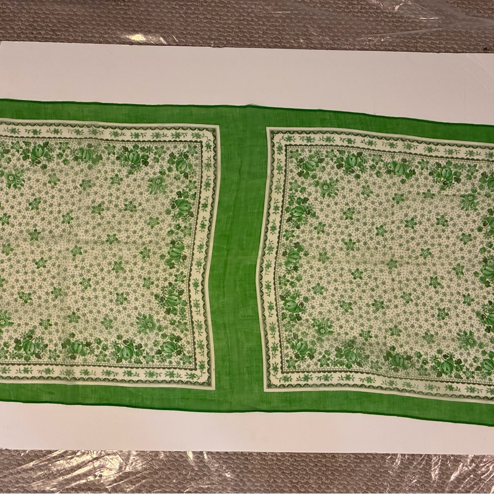 Fabulous and rare vintage Green Floral Scarf